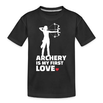 J’adore le tir à l’arc à l’arc - T-shirt bio Premium Enfant - noir - Devant