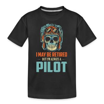 Je suis peut-être à la retraite, mais je suis toujours pilote de compagnie aérienne Av - T-shirt bio Premium Enfant - noir - Devant