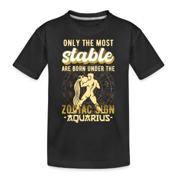 Sternzeichen Aquarius Astrologie Geschenk - Kinder Premium Bio T-Shirt - Schwarz - Vorne