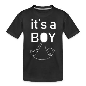 Schwangerschaft Babyparty Babyshower Boy Girl - Kinder Premium Bio T-Shirt - Schwarz - Vorne