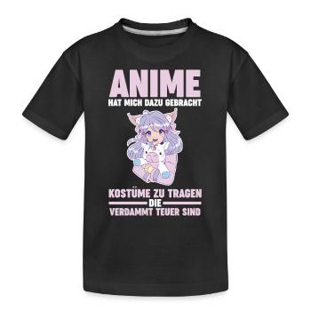 Cosplay Anime - Kinder Premium Bio T-Shirt - Schwarz - Vorne