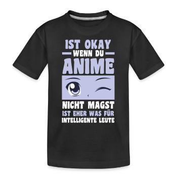 Anime - Kinder Premium Bio T-Shirt - Schwarz - Vorne