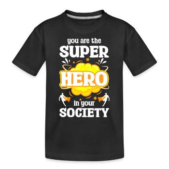 Hero Savior Lifesaver Role Model - Kids' Premium Organic T-Shirt - black - Front