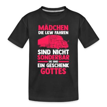 LKW Fahrer Fernfahrer Lastkraftwagen Trucker - Kinder Premium Bio T-Shirt - Schwarz - Vorne