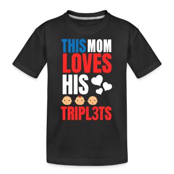Diese Mutter liebt seine Drillinge lustige Mutter - Kinder Premium Bio T-Shirt - Schwarz - Vorne