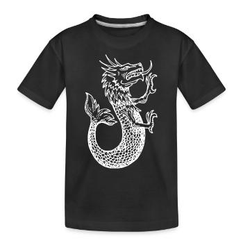 Héraldique Monstres marins Moyen Âge - T-shirt bio Premium Enfant - noir - Devant