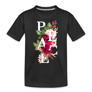 Peace flowers - T-shirt bio Premium Enfant - noir - Devant