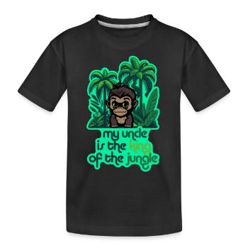 Gorilla Baby - Mein Onkel ist König des Dschugels - Kinder Premium Bio T-Shirt - Schwarz - Vorne