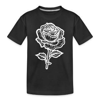 Rose Blume Dornen - Kinder Premium Bio T-Shirt - Schwarz - Vorne