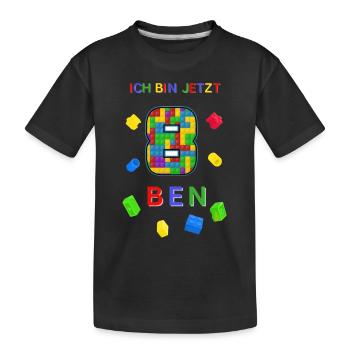 Ben ist jetzt 8 - Kinder Premium Bio T-Shirt - Schwarz - Vorne