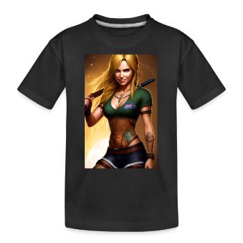 trendy girl - danger - Kinder Premium Bio T-Shirt - Schwarz - Vorne