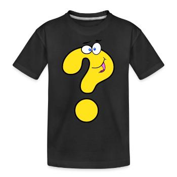 Lachendes Fragezeichen - Kinder Premium Bio T-Shirt - Schwarz - Vorne