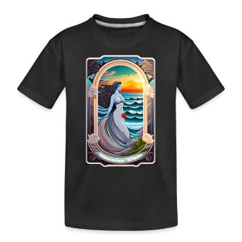 Surfen - Jugendstil - Kinder Premium Bio T-Shirt - Schwarz - Vorne