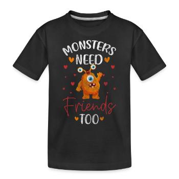 Déguisement effrayant de créature d’Halloween - T-shirt bio Premium Enfant - noir - Devant