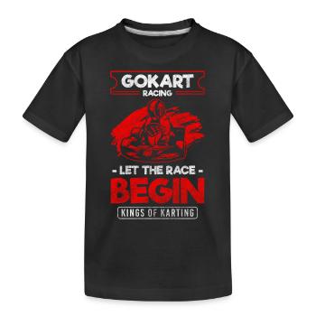 Rennfahrer Kartsport Racing - Kinder Premium Bio T-Shirt - Schwarz - Vorne