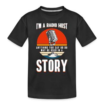 Radio Beruf Job Retro - Kinder Premium Bio T-Shirt - Schwarz - Vorne