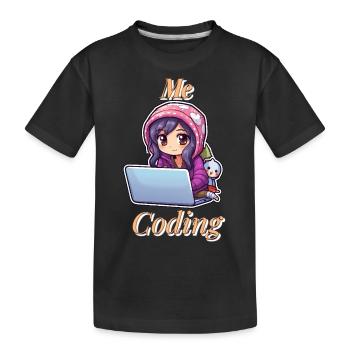 Coding Cutie: Anime Girl - Kinder Premium Bio T-Shirt - Schwarz - Vorne