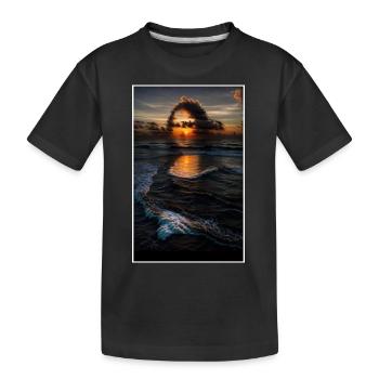 Mona Lisa painting as reviewed by Nature - Kids' Premium Organic T-Shirt - black - Front