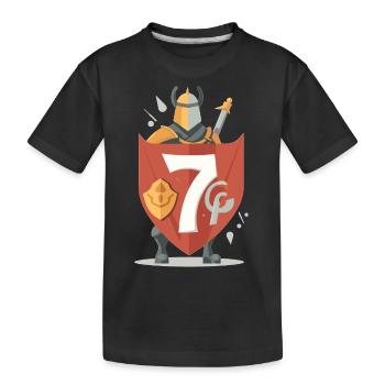7.Geburtstag Rittermotiv - Kinder Premium Bio T-Shirt - Schwarz - Vorne