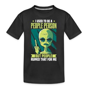 J’avais l’habitude d’être une personne humaine Alien Anti Social - T-shirt bio Premium Enfant - noir - Devant