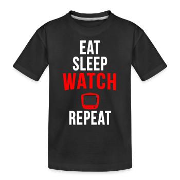 Eat sleep tv repeat Dark - Kids' Premium Organic T-Shirt - black - Front