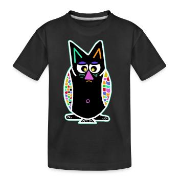 Hibou hiboux33 oiseau nocturne enfants bébés oiseaux - T-shirt bio Premium Enfant - noir - Devant