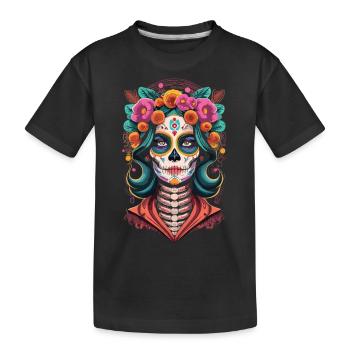 Tradition and Beauty - Mexican Festival of the Dead - Kids' Premium Organic T-Shirt - black - Front