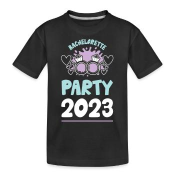 Bachelorette Party 2023 Junggesellin - Kinder Premium Bio T-Shirt - Schwarz - Vorne