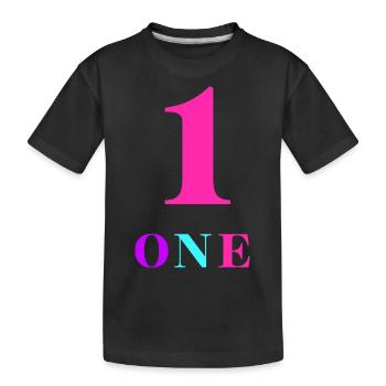 Eins-1-jähriges Jubiläum - Kinder Premium Bio T-Shirt - Schwarz - Vorne