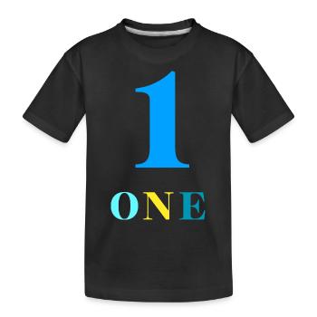 Eins-1-jähriges Jubiläum - Kinder Premium Bio T-Shirt - Schwarz - Vorne