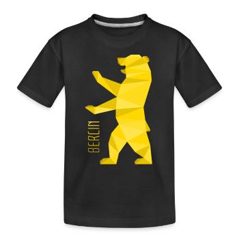 Berlin Bär - Kinder Premium Bio T-Shirt - Schwarz - Vorne