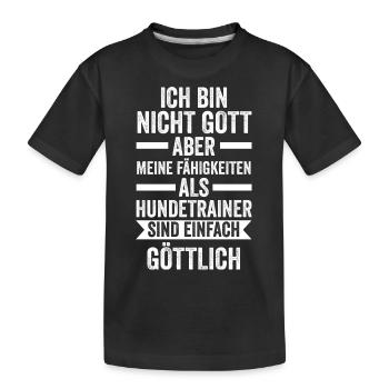 Hundetraining Hund Hundeschule Hundetrainer - Kinder Premium Bio T-Shirt - Schwarz - Vorne