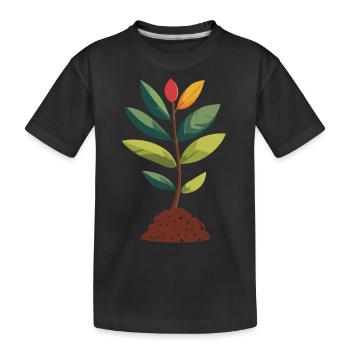 Plant - Kids' Premium Organic T-Shirt - black - Front