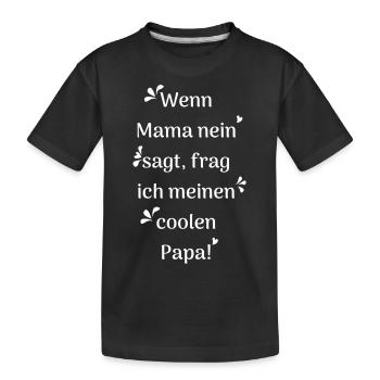 cooler Papa Spruch - Kinder Premium Bio T-Shirt - Schwarz - Vorne