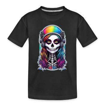 Halloween - Rock & Regenbogen - Kinder Premium Bio T-Shirt - Schwarz - Vorne
