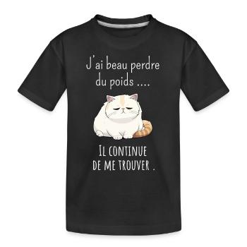 J’ai beau perdre poids il continue de me trouver - T-shirt bio Premium Enfant - noir - Devant