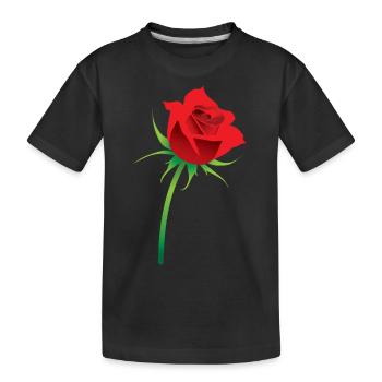 Rote Rose - Kinder Premium Bio T-Shirt - Schwarz - Vorne