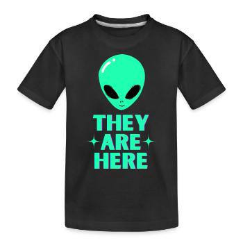 Tête d’extraterrestre Ils sont là - T-shirt bio Premium Enfant - noir - Devant