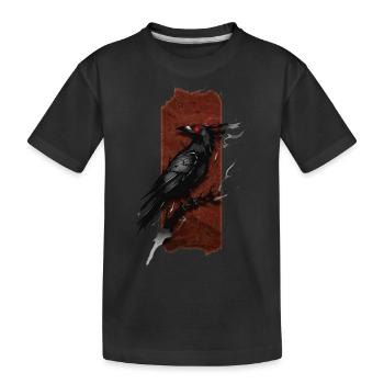 Regard cramoisi : Corbeau aux yeux rouges - T-shirt bio Premium Enfant - noir - Devant