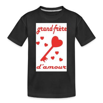 Großer Bruder in der Liebe - Kinder Premium Bio T-Shirt - Schwarz - Vorne