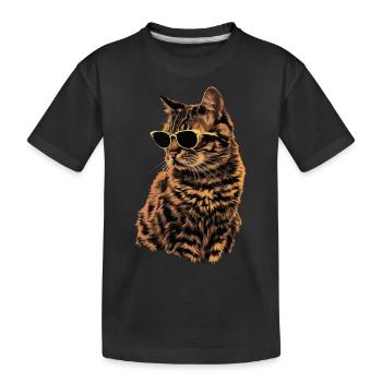 Sonnenbril für Orientalisch Kurzhaarkatze Geschenk - Kinder Premium Bio T-Shirt - Schwarz - Vorne