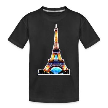 Eiffelturm #7 - Kinder Premium Bio T-Shirt - Schwarz - Vorne