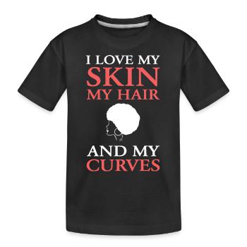 Afro Latina - Kids' Premium Organic T-Shirt - black - Front