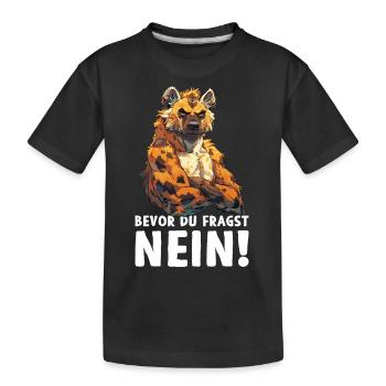 Hyène Wild Africa Wilderness avant de demander non - T-shirt bio Premium Enfant - noir - Devant