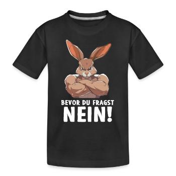 lapin lapin avant que vous ne demandiez non - T-shirt bio Premium Enfant - noir - Devant