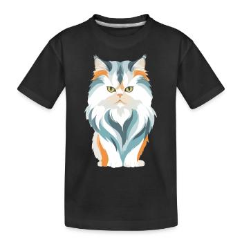 Katze Vektor Kunst mit lebendiger Farbillustration - Kinder Premium Bio T-Shirt - Schwarz - Vorne