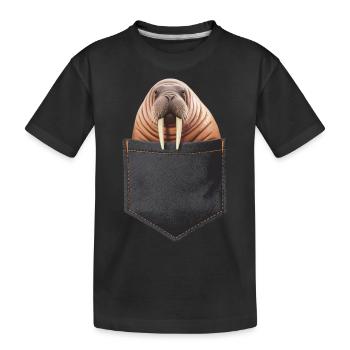 Walross - Kinder Premium Bio T-Shirt - Schwarz - Vorne