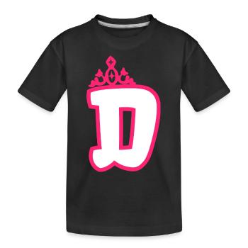 Monogrammierte Kleinkind Mädchen Krone - Kinder Premium Bio T-Shirt - Schwarz - Vorne