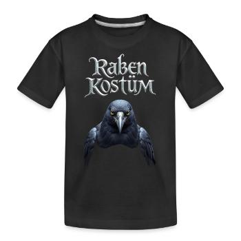 Rabe Kostüm Raben Vogel Kostüm Fasching Karneval - Kinder Premium Bio T-Shirt - Schwarz - Vorne
