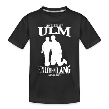 Ulm Fußball Tradition Geschenk - Kinder Premium Bio T-Shirt - Schwarz - Vorne